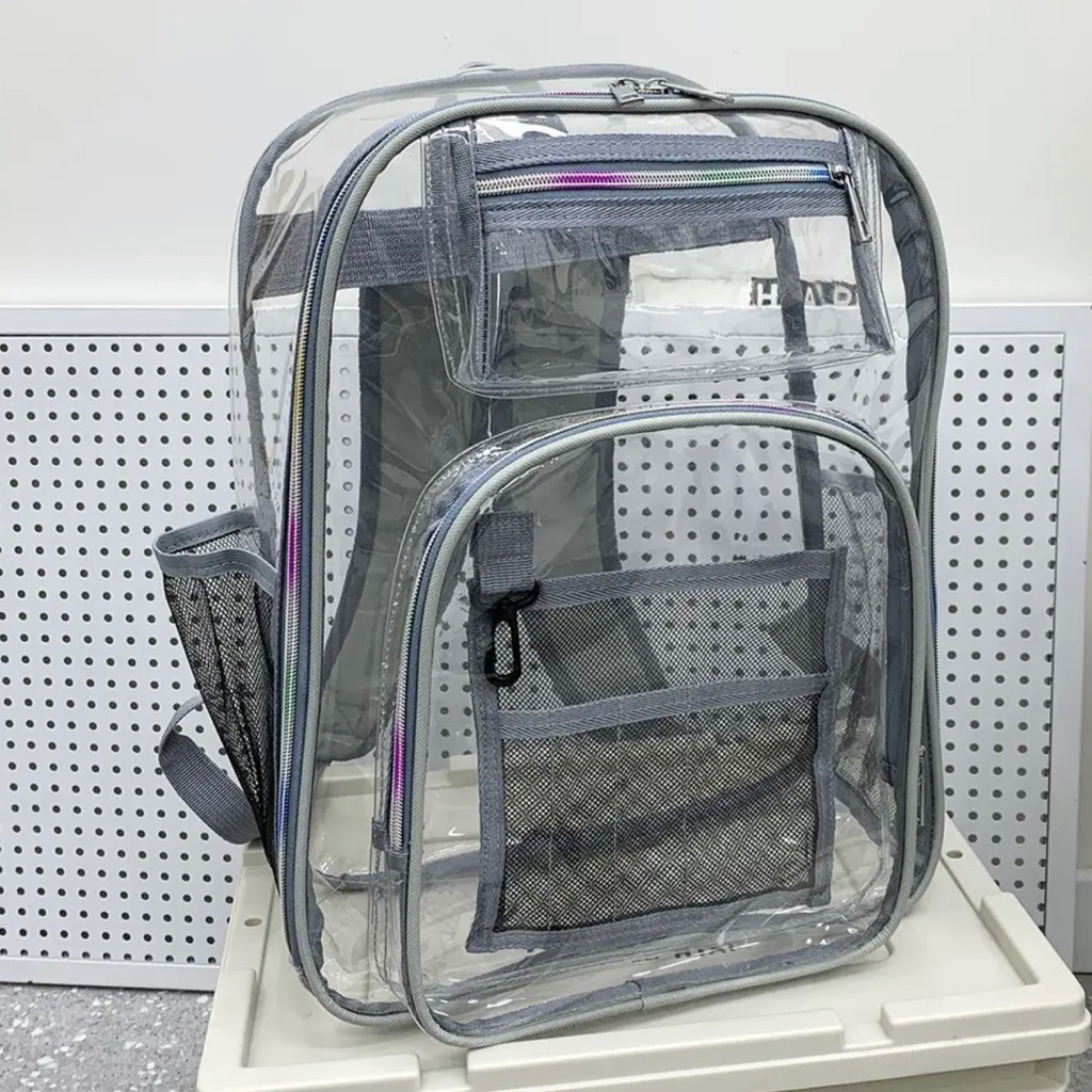 Gray Pvc Backpack
